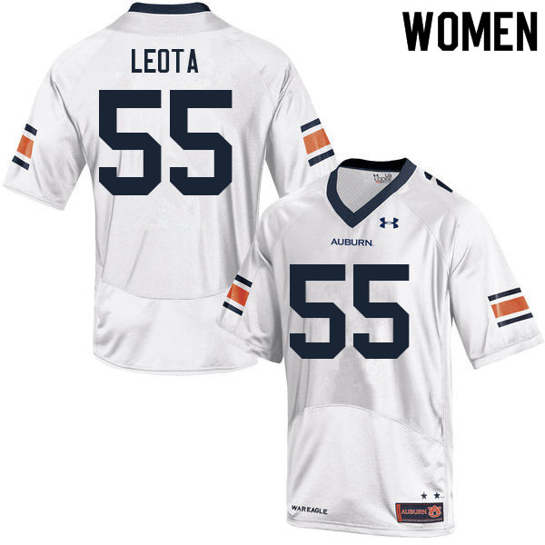 Women's Auburn Tigers #55 Eku Leota White 2021 College Stitched Football Jersey